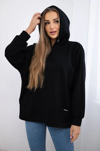 Viscose hoodie ART2436 / – Black цвет / color | Lexline Fashion