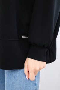 Viscose hoodie ART2436 / – Black цвет / color | Lexline Fashion