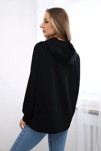 Viscose hoodie ART2436 / – Black цвет / color | Lexline Fashion