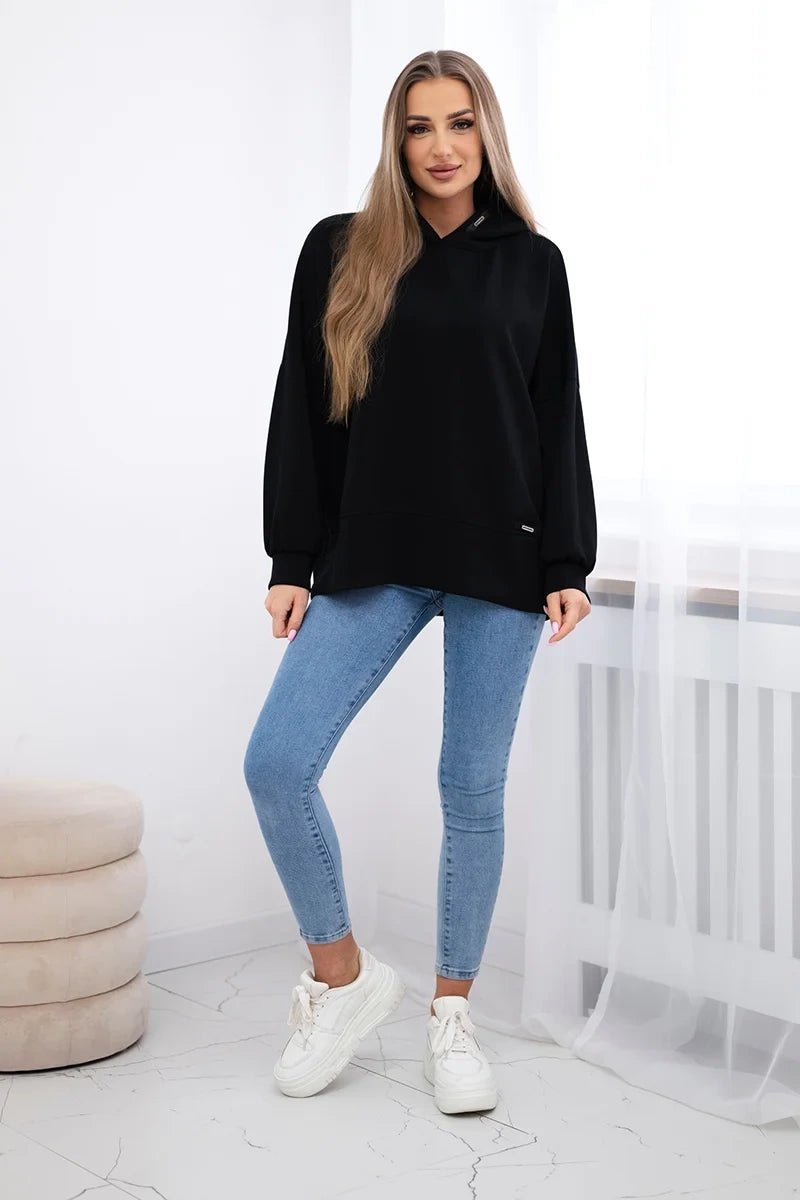 Viscose hoodie ART2436 / – Black цвет / color | Lexline Fashion