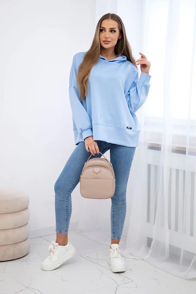Viscose hoodie ART2436 / – Blue цвет / color | Lexline Fashion