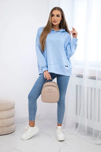 Viscose hoodie ART2436 / – Blue цвет / color | Lexline Fashion