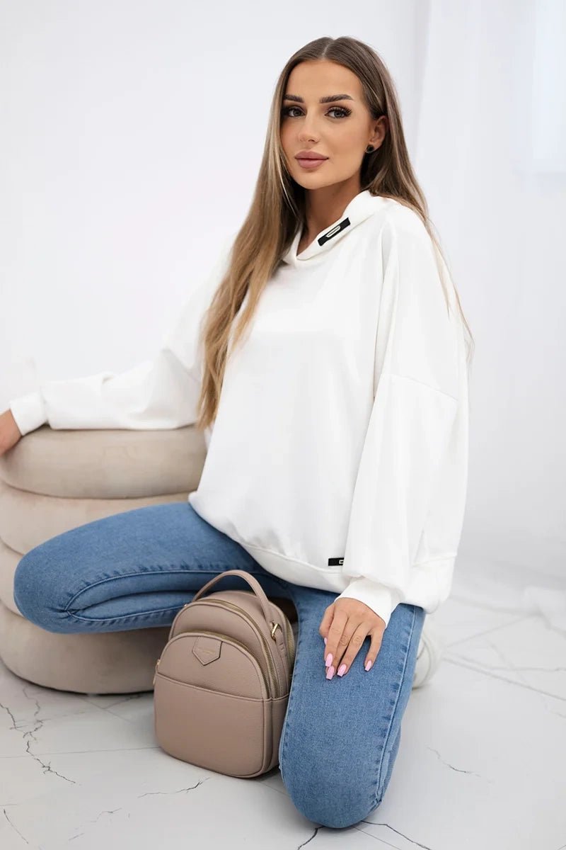 Viscose hoodie ART2436 / – Ecru цвет / color | Lexline Fashion