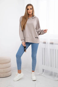 Viscose hoodie ART2436 / – Fango цвет / color | Lexline Fashion