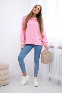Viscose hoodie ART2436 / – Light || Pink цвет / color | Lexline Fashion