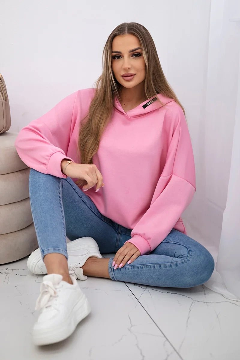 Viscose hoodie ART2436 / – Light || Pink цвет / color | Lexline Fashion