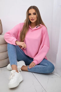 Viscose hoodie ART2436 / – Light || Pink цвет / color | Lexline Fashion