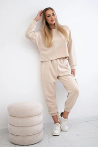 Viscose set Amour sweatshirt + pants 7138 / – Dark || beige цвет / color | Lexline Fashion