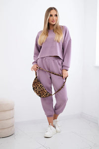 Viscose set Amour sweatshirt + pants 7138 / – Dark || pink цвет / color | Lexline Fashion