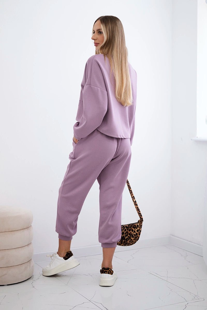 Viscose set Amour sweatshirt + pants 7138 / – Dark || pink цвет / color | Lexline Fashion