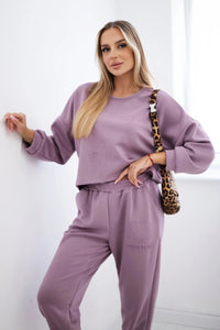Viscose set Amour sweatshirt + pants 7138 / – Dark || pink цвет / color | Lexline Fashion