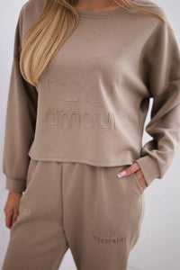 Viscose set Amour sweatshirt + pants 7138 / – Fango цвет / color | Lexline Fashion