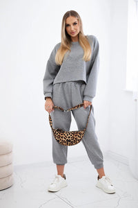 Viscose set Amour sweatshirt + pants 7138 / – Gray цвет / color | Lexline Fashion