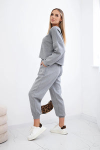 Viscose set Amour sweatshirt + pants 7138 / – Gray цвет / color | Lexline Fashion