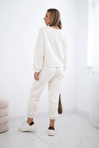 Viscose set Amour sweatshirt + pants 7138 / – Light || Beige цвет / color | Lexline Fashion