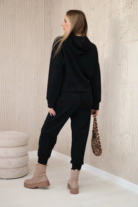 Viscose set hoodie + pants 7096 / – Black цвет / color | Lexline Fashion