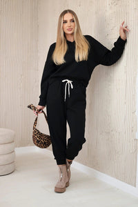 Viscose set hoodie + pants 7096 / – Black цвет / color | Lexline Fashion