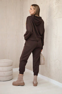 Viscose set hoodie + pants 7096 / – Brown цвет / color | Lexline Fashion