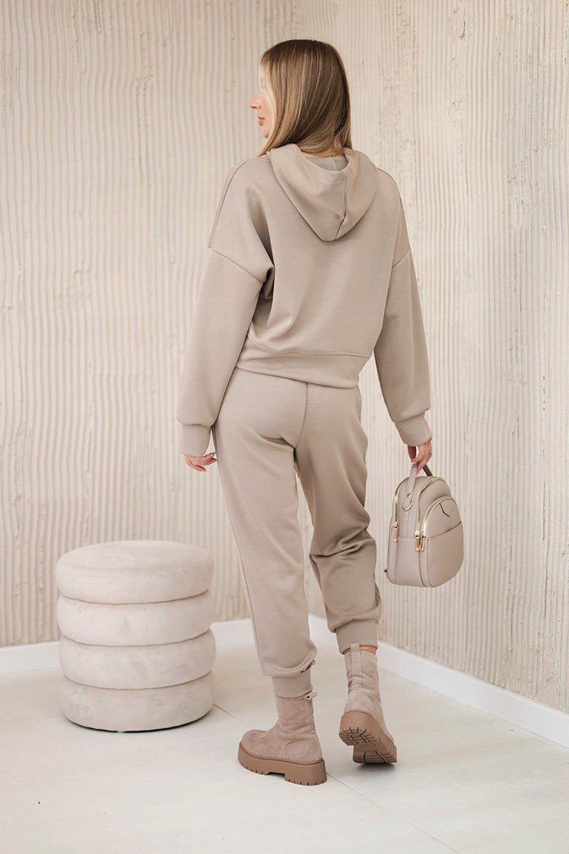Viscose set hoodie + pants 7096 / – Dark || beige цвет / color | Lexline Fashion