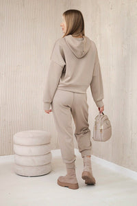 Viscose set hoodie + pants 7096 / – Dark || beige цвет / color | Lexline Fashion