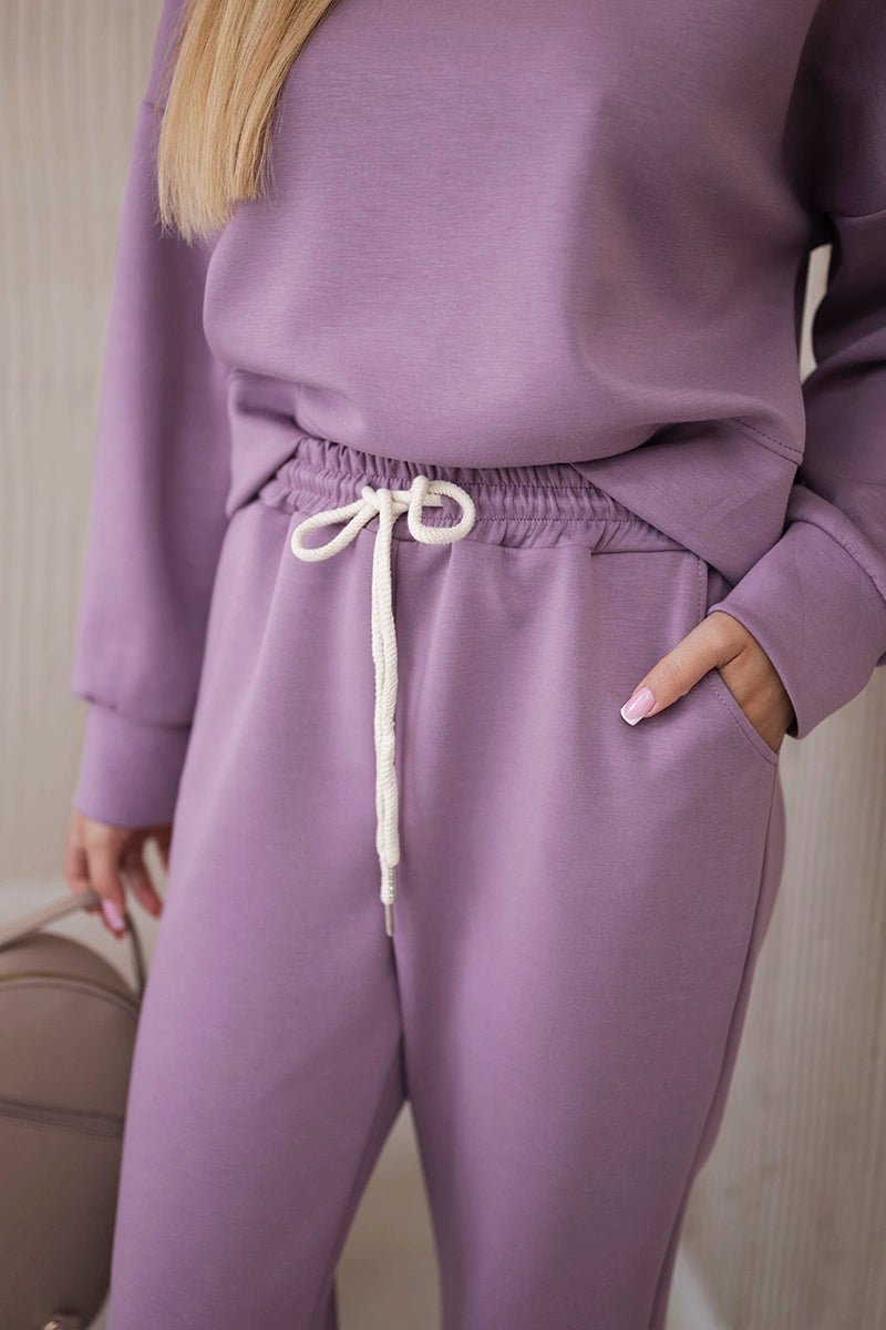 Viscose set hoodie + pants 7096 / – Dark || pink цвет / color | Lexline Fashion