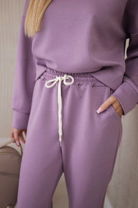 Viscose set hoodie + pants 7096 / – Dark || pink цвет / color | Lexline Fashion