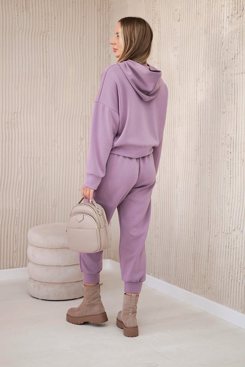 Viscose set hoodie + pants 7096 / – Dark || pink цвет / color | Lexline Fashion