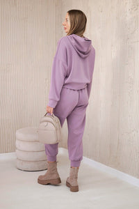 Viscose set hoodie + pants 7096 / – Dark || pink цвет / color | Lexline Fashion