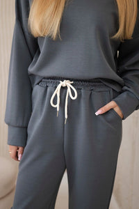 Viscose set hoodie + pants 7096 / – Graphite цвет / color | Lexline Fashion