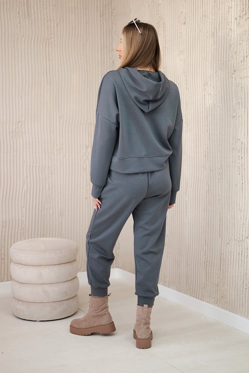 Viscose set hoodie + pants 7096 / – Graphite цвет / color | Lexline Fashion