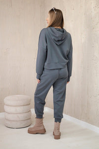 Viscose set hoodie + pants 7096 / – Graphite цвет / color | Lexline Fashion