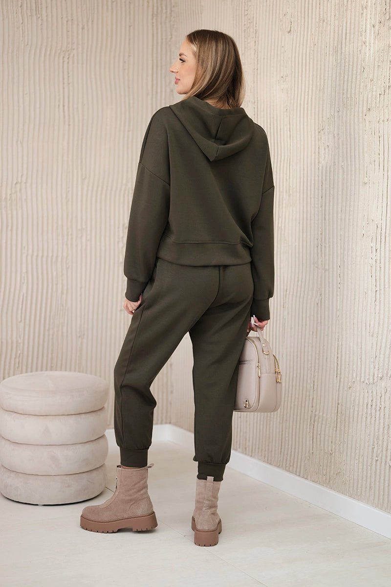 Viscose set hoodie + pants 7096 / – Khaki цвет / color | Lexline Fashion