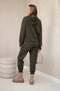 Viscose set hoodie + pants 7096 / – Khaki цвет / color | Lexline Fashion