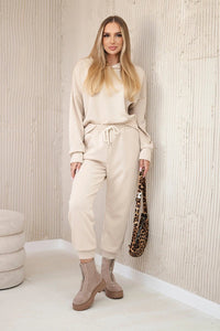 Viscose set hoodie + pants 7096 / – Light || Beige цвет / color | Lexline Fashion