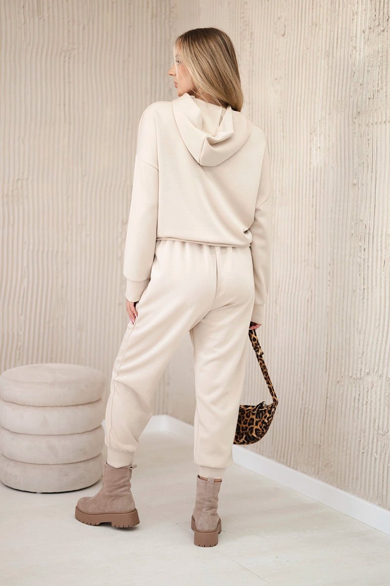 Viscose set hoodie + pants 7096 / – Light || Beige цвет / color | Lexline Fashion