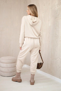 Viscose set hoodie + pants 7096 / – Light || Beige цвет / color | Lexline Fashion