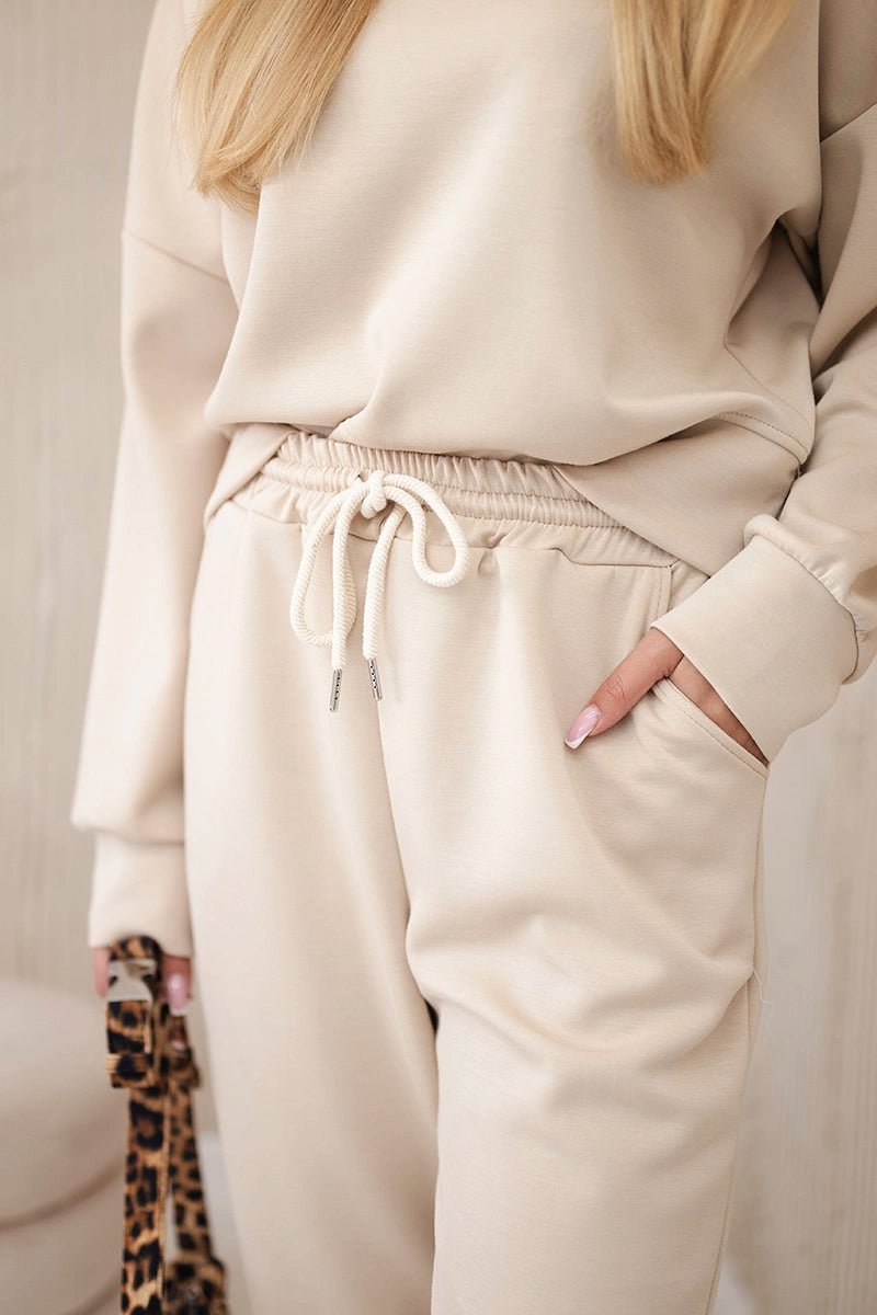 Viscose set hoodie + pants 7096 / – Light || Beige цвет / color | Lexline Fashion
