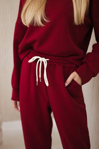 Viscose set hoodie + pants 7096 / – Maroon цвет / color | Lexline Fashion