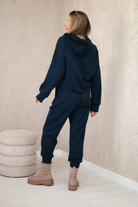 Viscose set hoodie + pants 7096 / – Navy blue цвет / color | Lexline Fashion