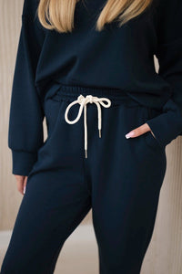 Viscose set hoodie + pants 7096 / – Navy blue цвет / color | Lexline Fashion