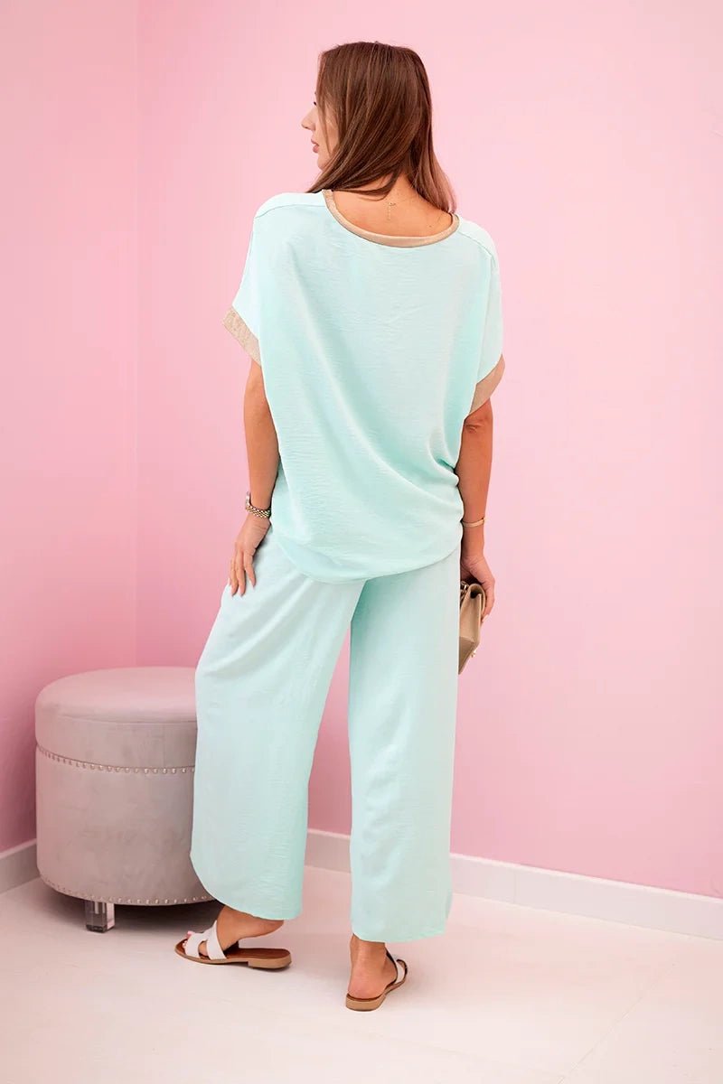 Viscose set with golden trim ART5444 - 1 / – Mint цвет / color | Lexline Fashion