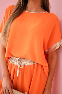 Viscose set with golden trim ART5444 - 1 / – Orange цвет / color | Lexline Fashion