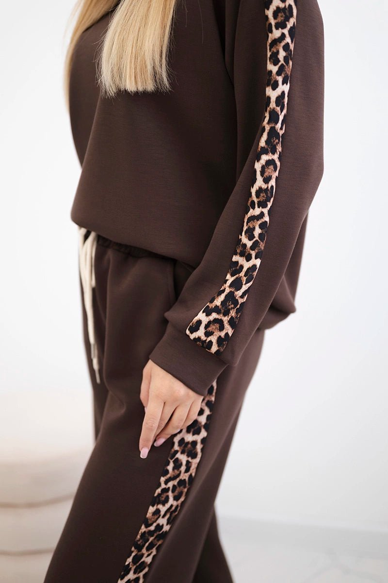 Viscose set with leopard stripes 7115 / – Brown цвет / color | Lexline Fashion