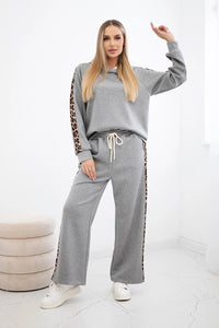 Viscose set with leopard stripes 7115 / – Gray цвет / color | Lexline Fashion