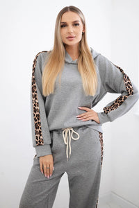 Viscose set with leopard stripes 7115 / – Gray цвет / color | Lexline Fashion