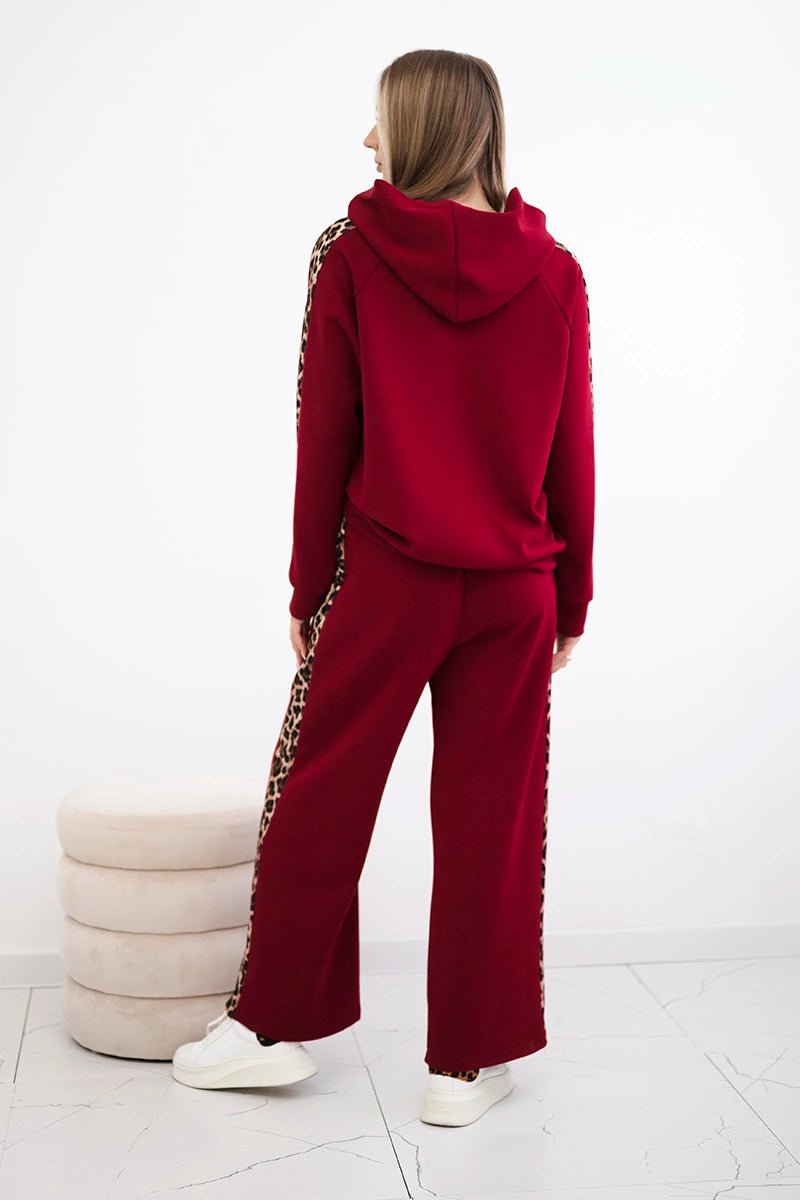 Viscose set with leopard stripes 7115 / – Maroon цвет / color | Lexline Fashion