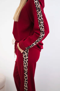 Viscose set with leopard stripes 7115 / – Maroon цвет / color | Lexline Fashion