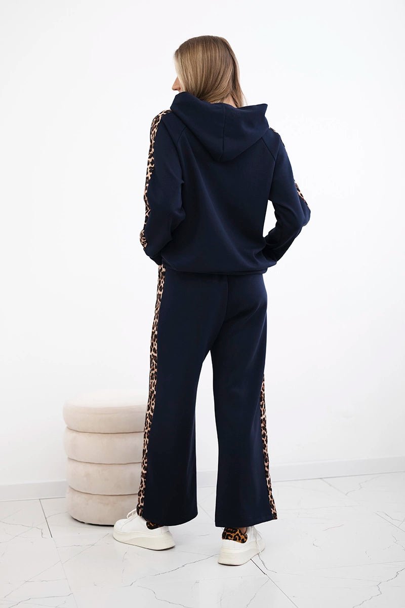 Viscose set with leopard stripes 7115 / – Navy blue цвет / color | Lexline Fashion