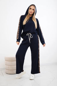 Viscose set with leopard stripes 7115 / – Navy blue цвет / color | Lexline Fashion