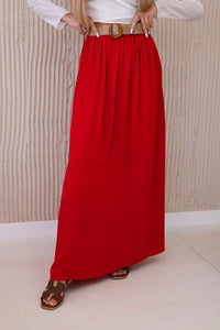 Viscose skirt with decorative belt 3020 / – Blue cornflower цвет / color | Lexline Fashion